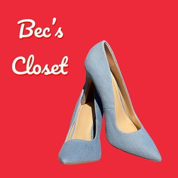 Justfab Blue Gisselle Pointy Toe High Heels Size 10 - Picture 11 of 11